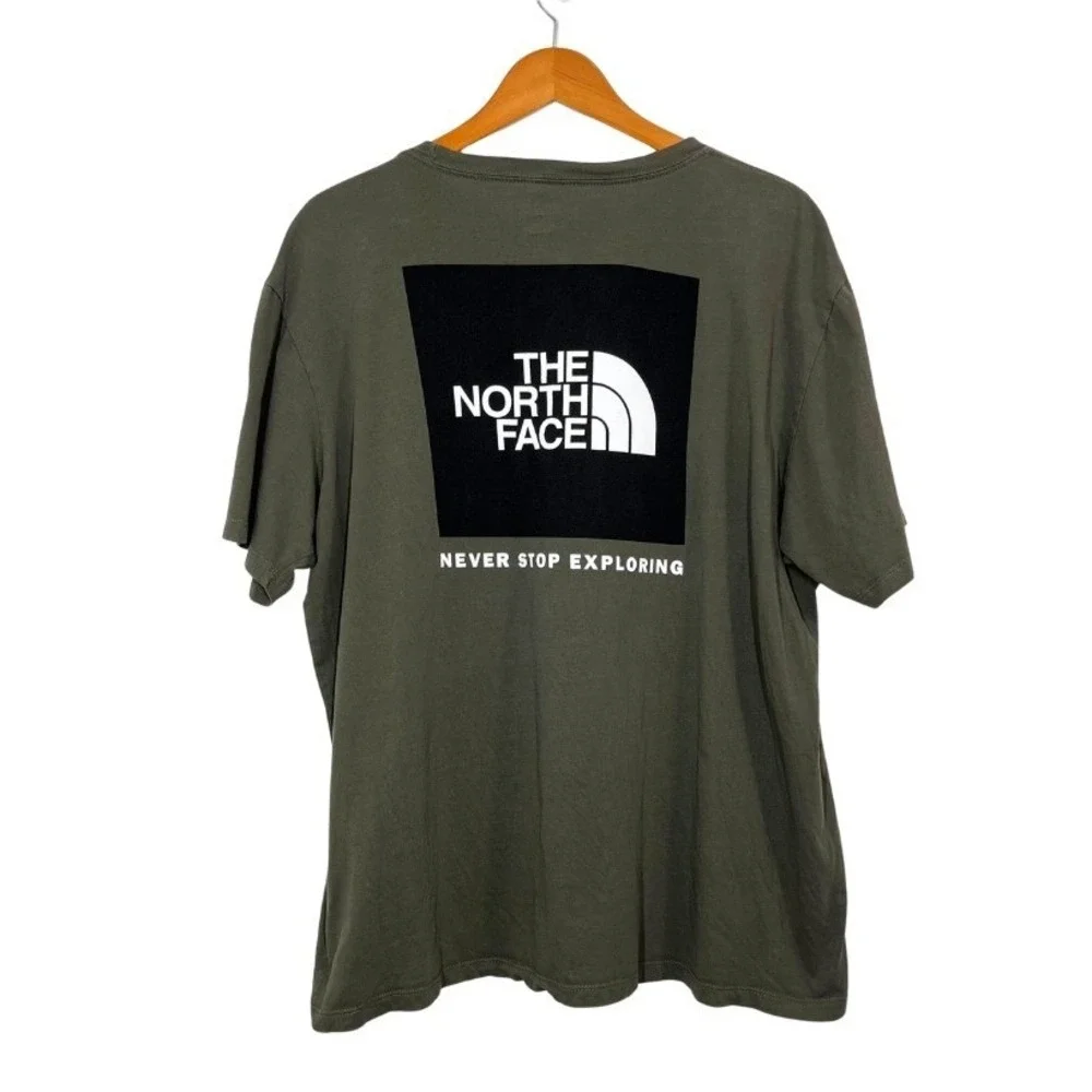 The North Face Graphic Logo T-Shirt‎ Olive Green XL Mens Outdoor Cotton Gorpcore